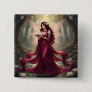 Beautiful July Ruby Fairy Button