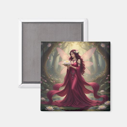 Beautiful July Ruby Fairy Magnet (Vorderseite/Rückseite)