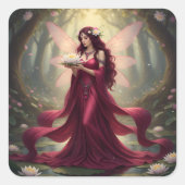 Beautiful July Ruby Fairy Quadratischer Aufkleber (Vorderseite)