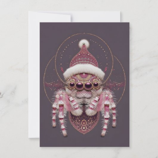 Beautiful Jumping Spider Christmas Cards Feiertagskarte (Vorderseite)