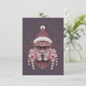 Beautiful Jumping Spider Christmas Cards Feiertagskarte (Stehend Vorderseite)