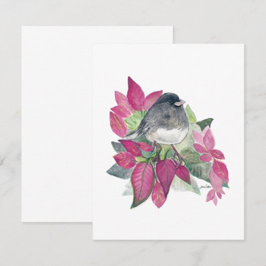 Beautiful Junco Watercolor Note Card (Vorne/Hinten)