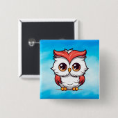 Beautiful Kawaii Style Owl Cartoon-77038 Button (Vorne & Hinten)