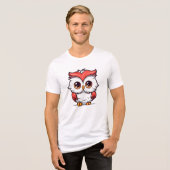 Beautiful Kawaii Style Owl Cartoon-77038 Tri-Blend Shirt (Vorderseite voll)