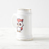 Beautiful Kawaii Style Owl Cartoon-77038 Two-Tone Bierglas (Vorderseite Links)