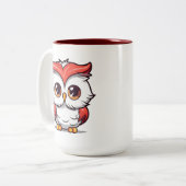 Beautiful Kawaii Style Owl Cartoon-77038 Two-Tone Zweifarbige Tasse (Vorderseite Links)