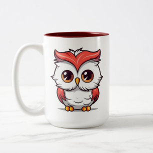 Beautiful Kawaii Style Owl Cartoon-77038 Two-Tone Zweifarbige Tasse