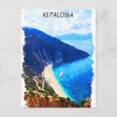 Beautiful Kefalonia Griechenland Wasserfarbe Postkarte (Vorderseite)