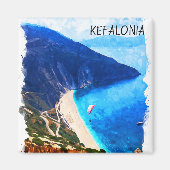 Beautiful Kefalonia Griechenland Wasserfarben Kuns Magnet (Vorne)
