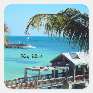 Beautiful Key West, Florida Quadratischer Aufkleber