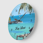 Beautiful Key West Große Wanduhr (Winkel)