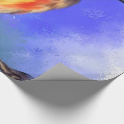 Beautiful Kingfisher Bird - Migne Wasserfarbe Kuns Geschenkpapier (Ecke)