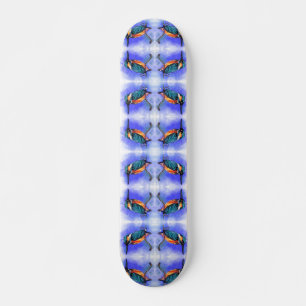 Beautiful Kingfisher Bird - Migned Watercolor Skateboard