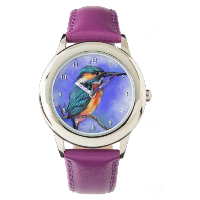Beautiful Kingfisher Bird Watch Armbanduhr (Vorderseite)