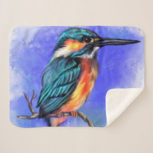 Beautiful Kingfisher Sherpa Blanket Sherpadecke