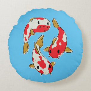 Beautiful Koi Fish Cartoon Design Rundes Kissen