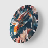 Beautiful Koi Fish Clock Runde Wanduhr (Winkel)