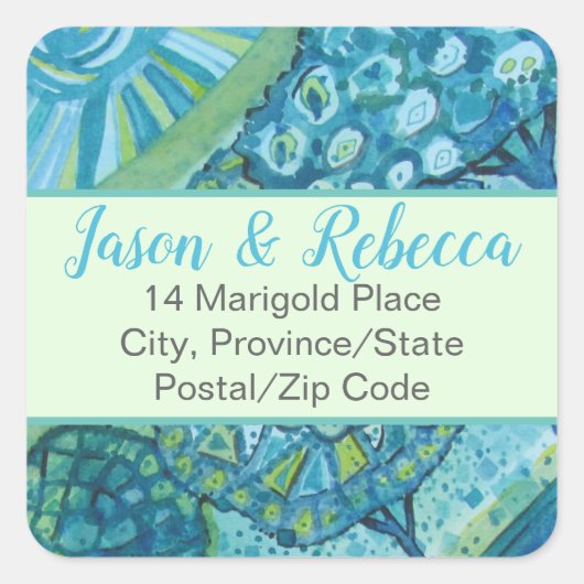 Beautiful Künstlerisch Trees Address Label (20) Quadratischer Aufkleber (Vorderseite)