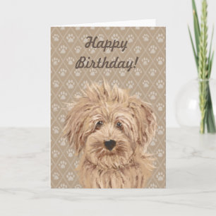 Beautiful Labradoodle Dog Painting Birthday Card Karte