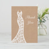 Beautiful Lace & Burlap Vielen Dank Dankeskarte (Stehend Vorderseite)