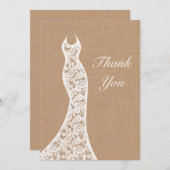 Beautiful Lace & Burlap Vielen Dank Dankeskarte (Vorne/Hinten)