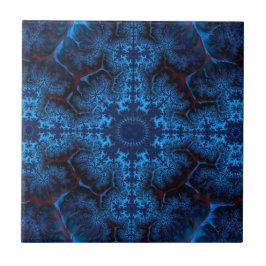 Beautiful Lacy Blue Filigree Fraktal Abstrakt Fliese