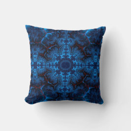 Beautiful Lacy Blue Filigree Fraktal Abstrakt Kissen