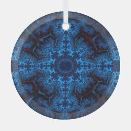 Beautiful Lacy Blue Fraktal Abstrakt Suncatcher Ornament Aus Glas