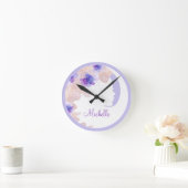 Beautiful Ladies Monogram Wall Decor Clocks Runde Wanduhr (Zuhause)