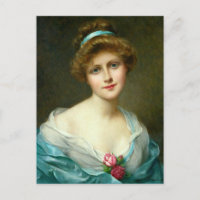 Beautiful Lady Green Dress_GC - Postcard