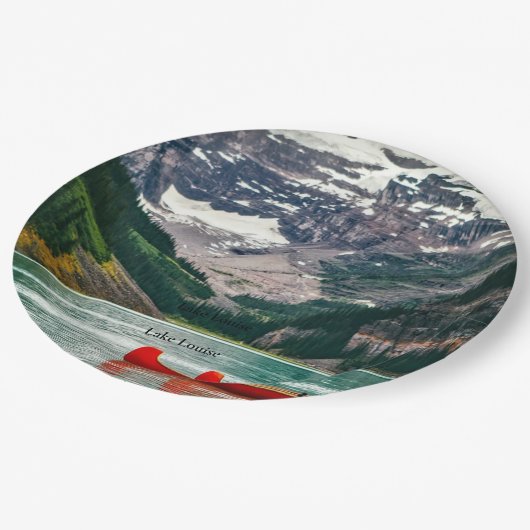 Beautiful Lake Louise, Canada Pappteller (Schrägansicht)