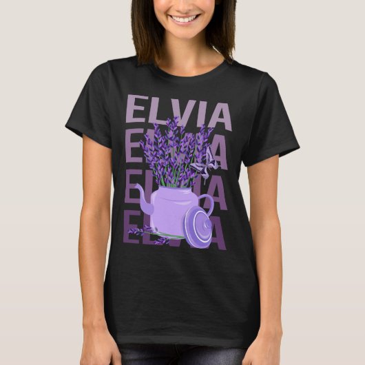 Beautiful Lavender - Elvia Name T-Shirt (Vorderseite)