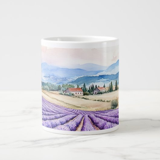 Beautiful lavender fields art Jumbo-Tasse (Vorderseite)