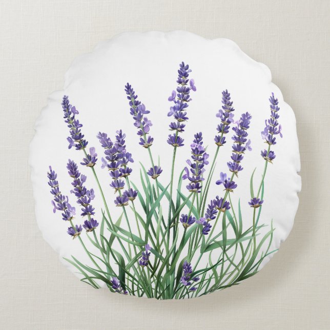 Beautiful Lavender Garden Blume Rundes Kissen (Vorderseite)