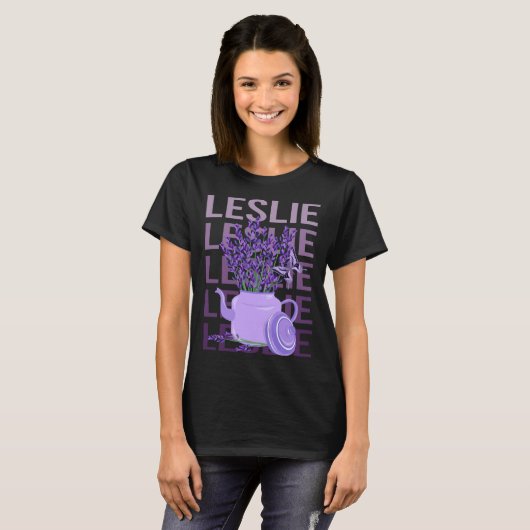 Beautiful Lavender - Leslie Name T-Shirt (Vorne ganz)