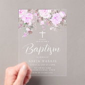 Beautiful Lavender Lila Violet Baby Girl Taufe Acryleinladungen (Insitu (Handheld))