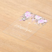 Beautiful Lavender Lila Violet Baby Girl Taufe Acryleinladungen (Ablage )