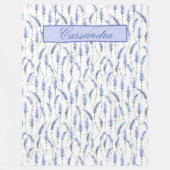 Beautiful Lavender Sprigs on White - Mit Monogramm Fleecedecke (Vorderseite)