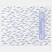 Beautiful Lavender Sprigs on White - Mit Monogramm Fleecedecke (Vorderseite (Horizontal))