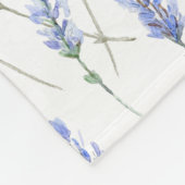 Beautiful Lavender Sprigs on White - Mit Monogramm Fleecedecke (Ecke)