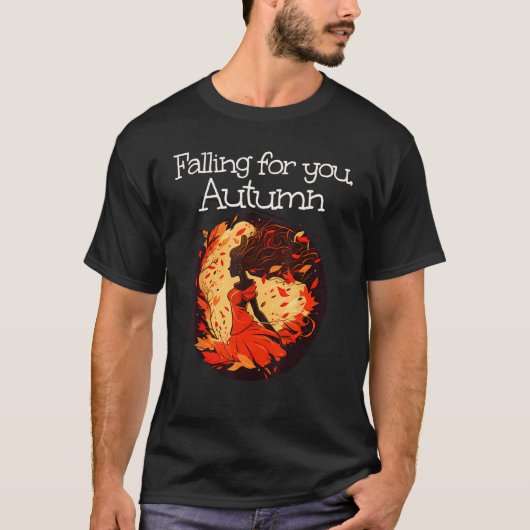 Beautiful Leaves Lady falling for Autumn T-Shirt (Vorderseite)