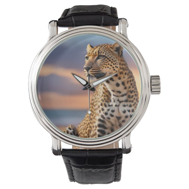 Beautiful Leopard Armbanduhr (Vorderseite)