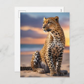 Beautiful Leopard Feiertagspostkarte (Vorne/Hinten)