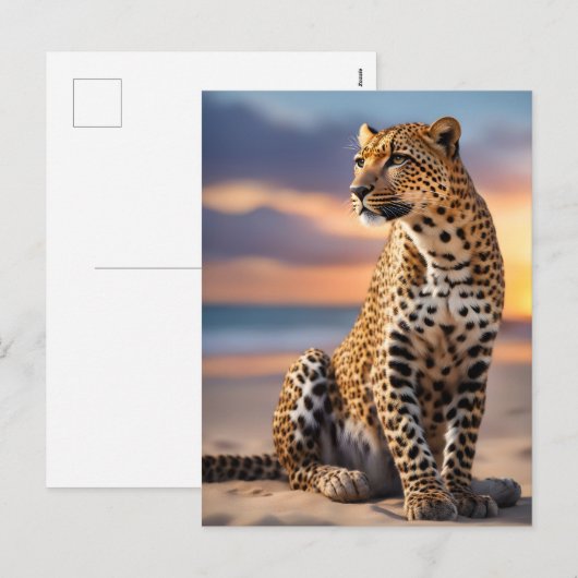 Beautiful Leopard Feiertagspostkarte (Vorne/Hinten)