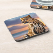 Beautiful Leopard Getränkeuntersetzer (Linke Seite)