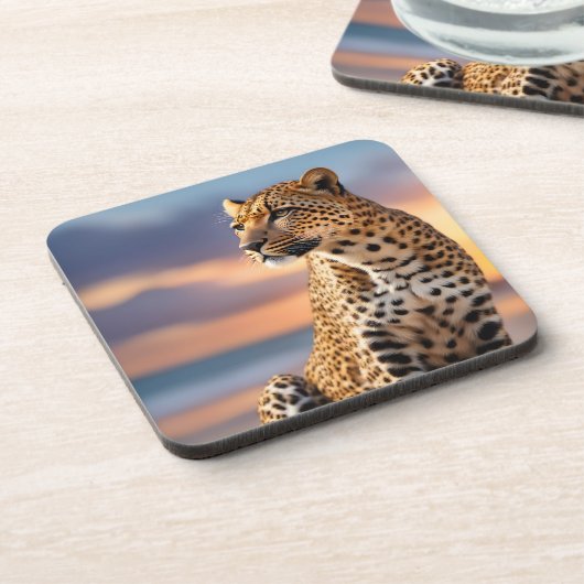 Beautiful Leopard Getränkeuntersetzer (Linke Seite)