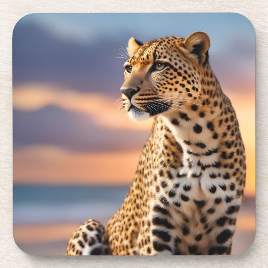 Beautiful Leopard Getränkeuntersetzer (Vorderseite)