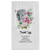 Beautiful Leopard Head in Watercolor Vielen Dank Kleine Geschenktüte (Rückseite)