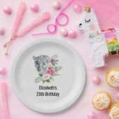 Beautiful Leopard Head Portrait Geburtstag Pappteller (Party)