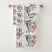 Beautiful Leopard Head Portrait Pattern Badhandtuch Set (Insitu)